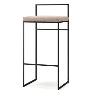 Department Barhocker mit Rückenlehne 90 cm Schwarz/Blassrosa