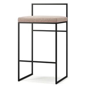 Department Barhocker mit Rückenlehne 80 cm Schwarz/Blassrosa