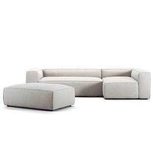 Decotique Grand 4-Sitzer Sofa Divan Open End mit Fußhocker Rechts Moonwhite
