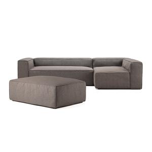 Decotique Grand 4-Sitzer Sofa Divan Open End mit Fußhocker rechts Moonwhite