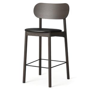 Decotique Elephant Barhocker, Dunkle Eiche/ Schwarz Leder