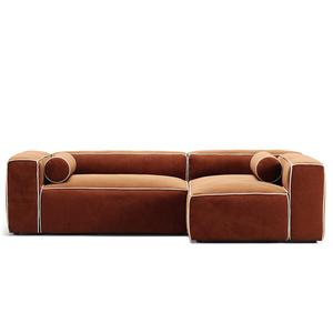 Decotique Grand Hue 3-Sitzer Sofa Divan Rechts Mondweiß/ Kupfer