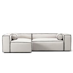Decotique Grand Hue 3-Sitzer Sofa Divan Links Steam/ Weiß/Graphitgrau