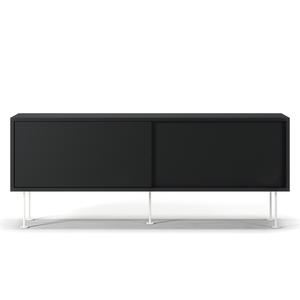 Decotique Vogue TV-Bank mit Beinen 136 Anthrazitgrau/ Weiß