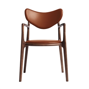 Ro Collection Salon Esszimmerstuhl, gepolstert, Buche/ Walnuss/Calvados-Leder