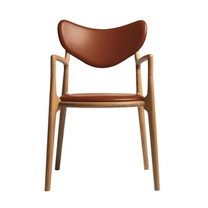 Ro Collection Salon Esszimmerstuhl, gepolstert, geölte Eiche/Calvados-Leder
