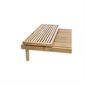 Sibast Furniture RIB Top Tisch für Ottomane Aus Teakholz