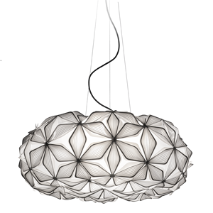 SLAMP C'Est La Vie Pendelleuchte Groß Schwarz mit Schwarz Leitung