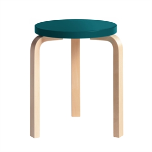 Artek 60 Hocker Petrol/ Birke