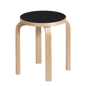 artek E60 Hocker, schwarz laminiertes Birke