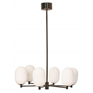 Watt & Veke Noor Kronleuchter Opal/ Schwarz