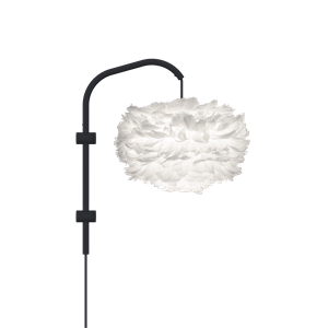 Wandlampe Eos Willow Wandleuchte Mini Weiß mit Aufhängung in Schwarz