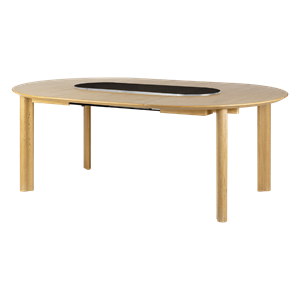 Umage Comfort Circle Smooth Esstisch mit Verlängerung Eiche/ Schwarz/Stahl