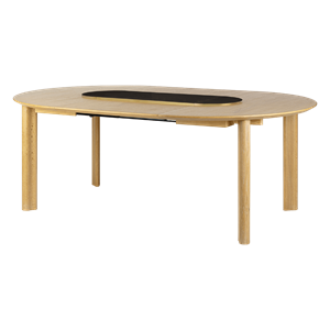 Umage Comfort Circle Smooth Esstisch mit Verlängerung Eiche/ Schwarz/ Messing