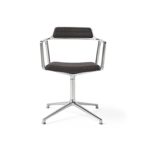 Vipp 452 Drehstuhl Special Edition mit Bodengleitern, Farbe: Tide/Dunkelbraun