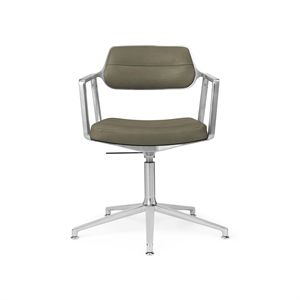 Vipp 453 Swivel+ Drehstuhl mit Bodengleitern Aluminium/ Bosco Green