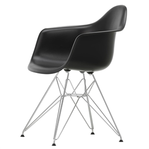 Vitra Eames Plastic DAR Dining Chair Schwarz/ Chrom
