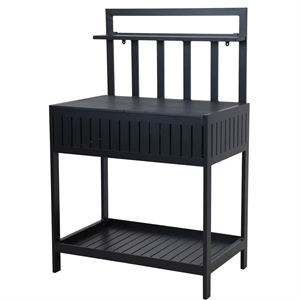 Mareld Outdoorküche mit Stauraum 90x56 cm Schwarz